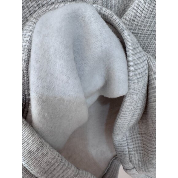 J.Crew Gray/White Funnel Neck Fleece Pullover Sweater L - Picture 6 of 6